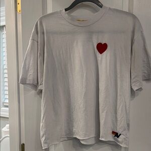 Authentic Aviator Nation White Tee With Heart Patch